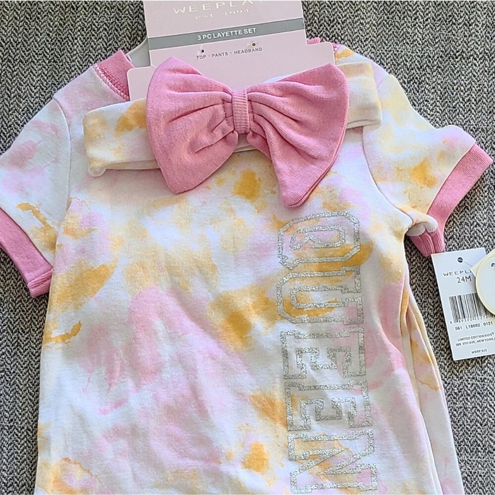 Weeplay 3 piece layette set queen tie dye in Size 24 months